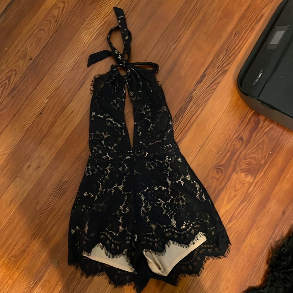Gab and Kate lace halter romper